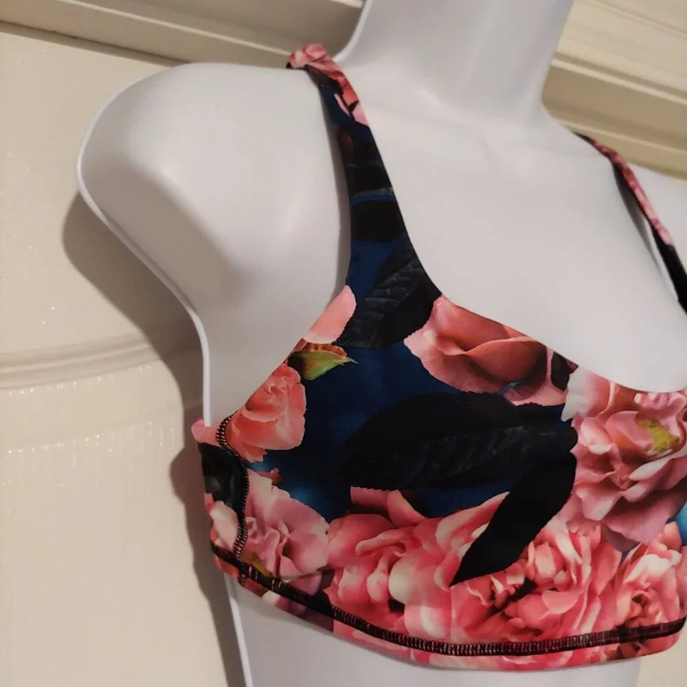 Lululemon Energy Bra Secret Garden Floral Multi Print Crisscross Back Sports Bra - Picture 3 of 7